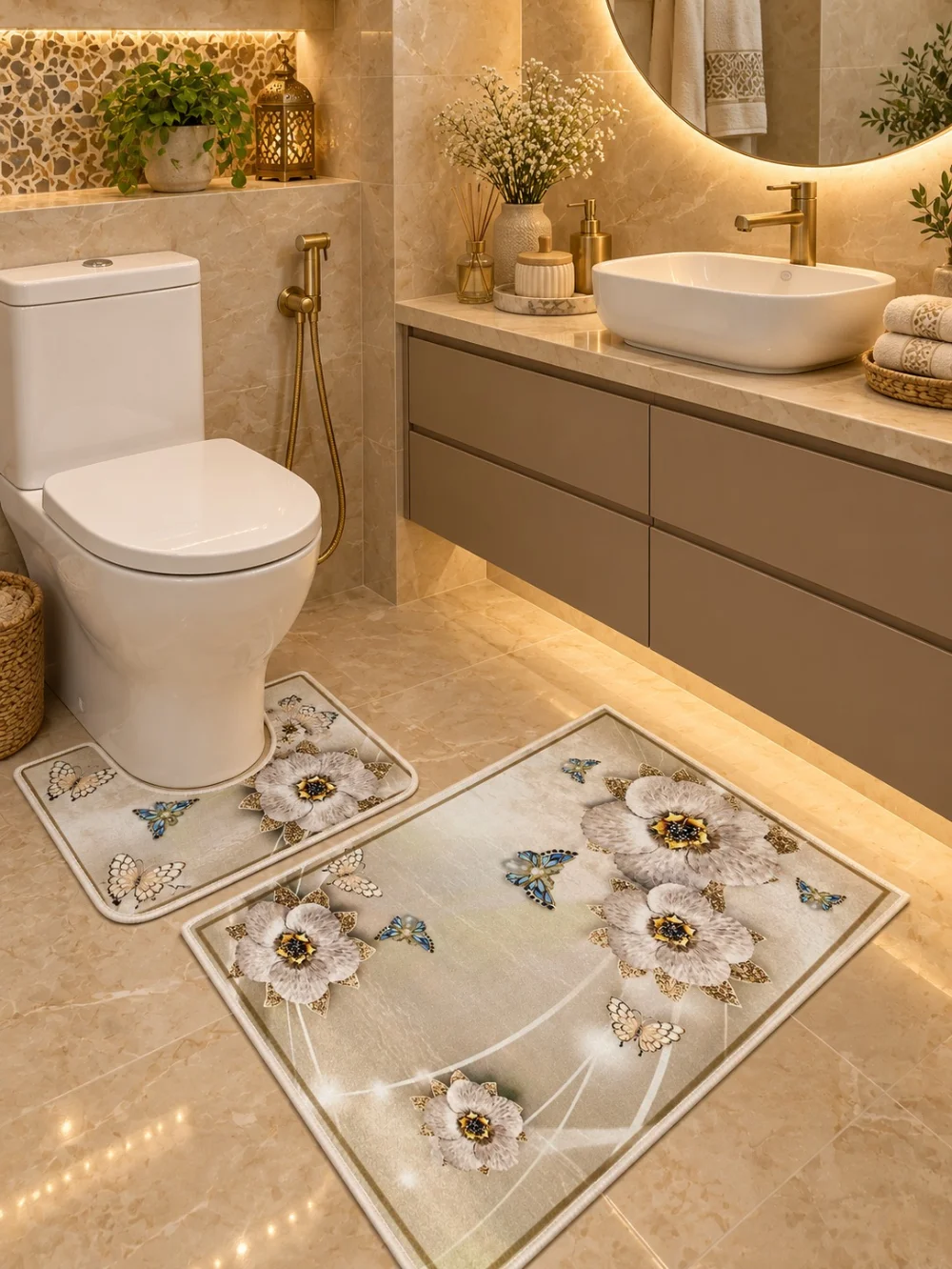 Tapis Salle de Bain 2 Pièces