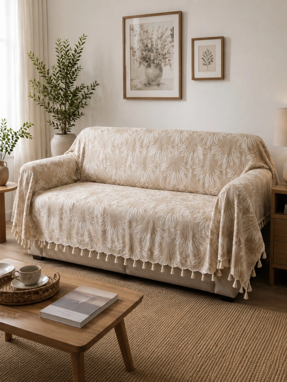 Jeté de canapé Jacquard