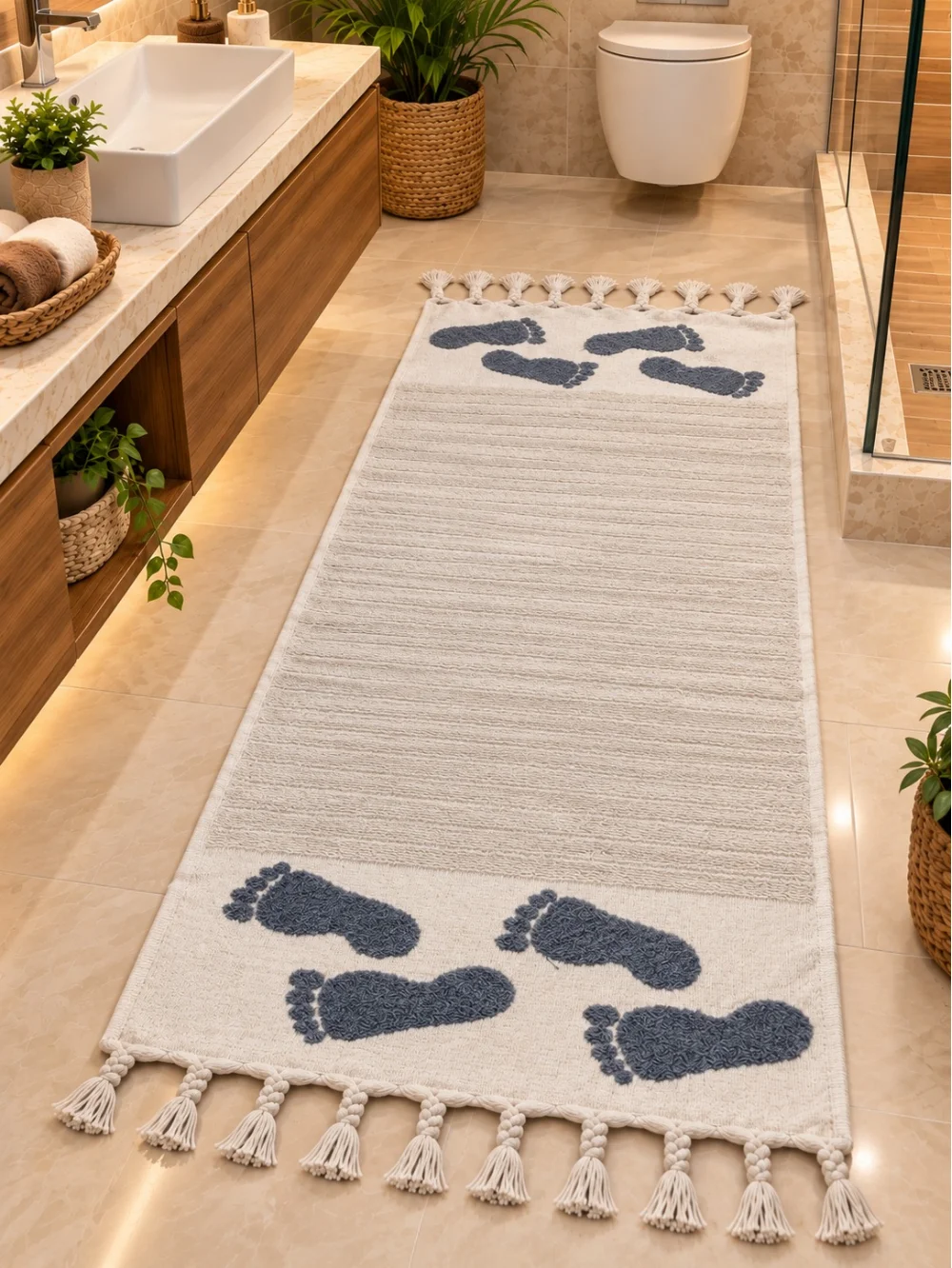 Tapis de salle de bain en laine