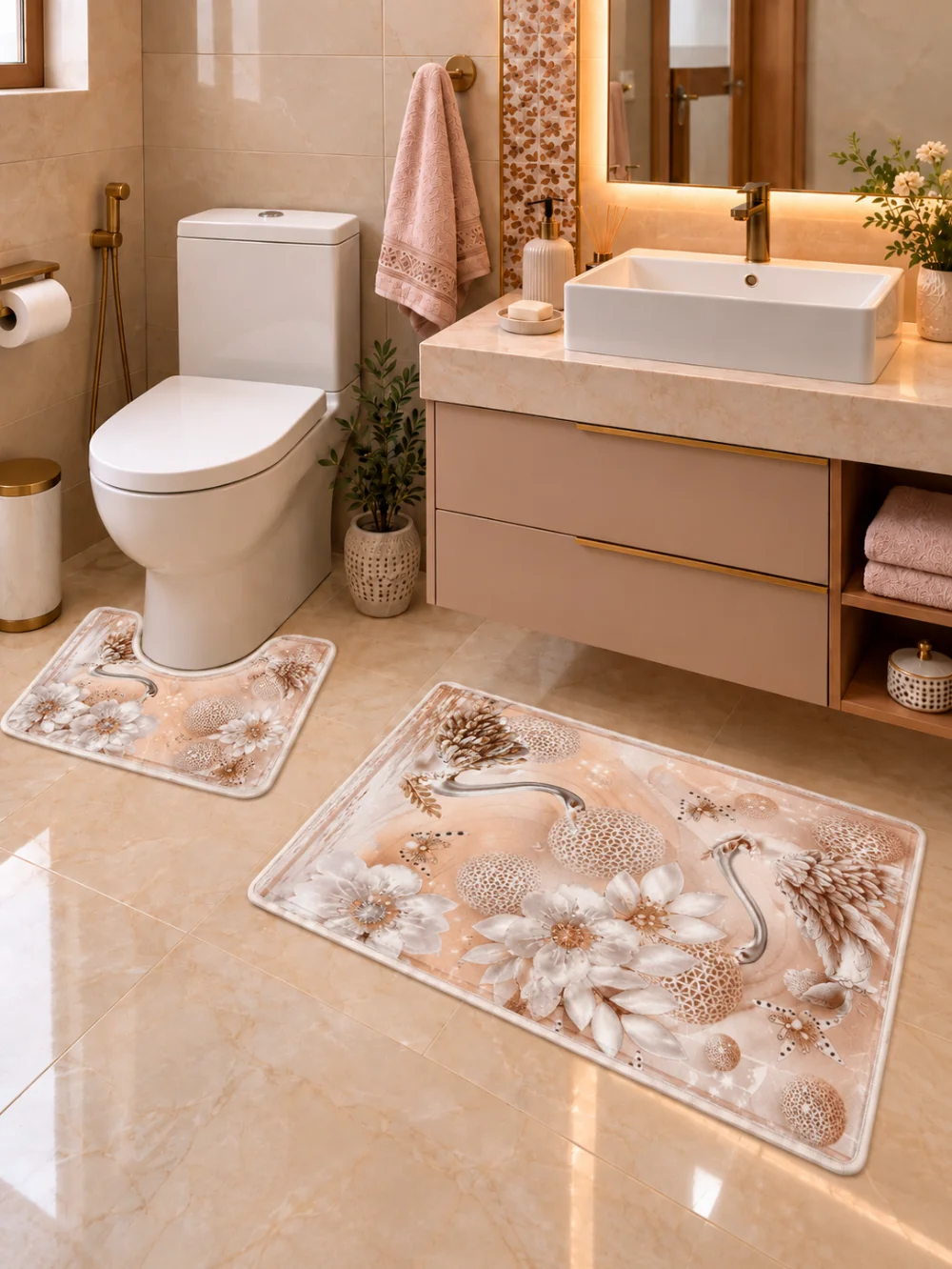 Tapis Salle de Bain 2 Pièces