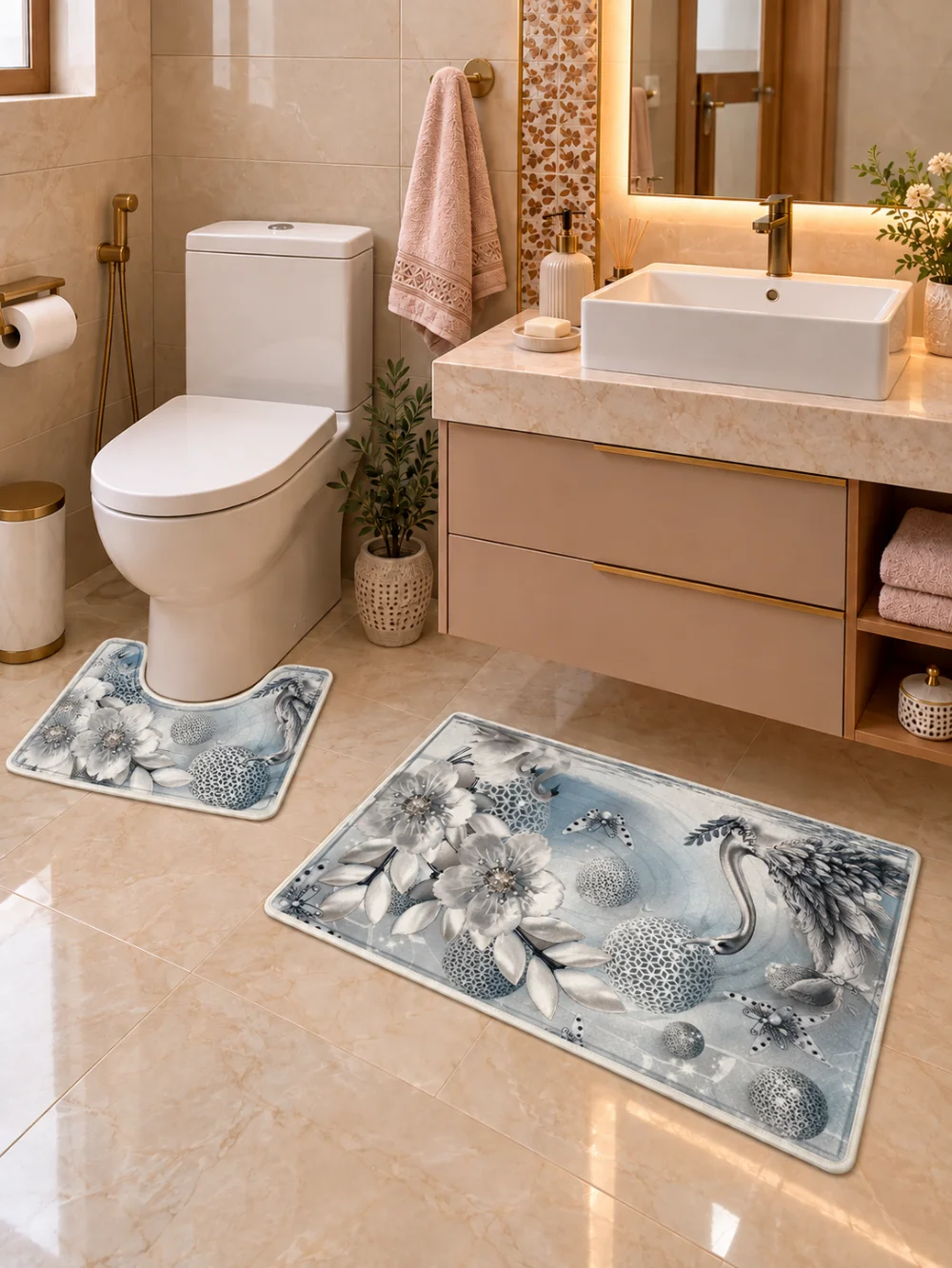 Tapis Salle de Bain 2 Pièces