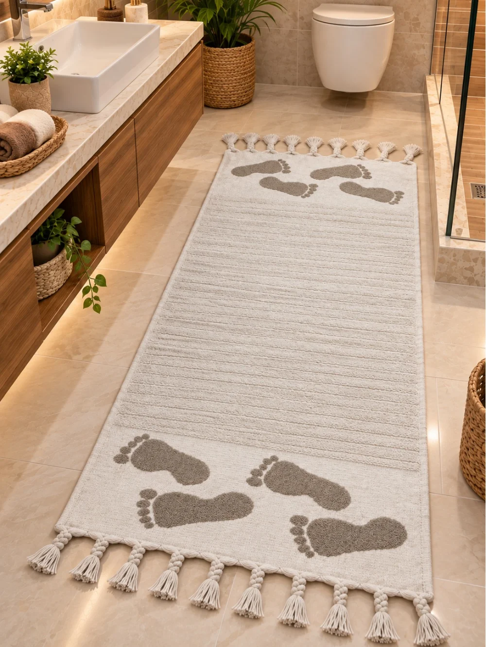 Tapis de salle de bain en laine