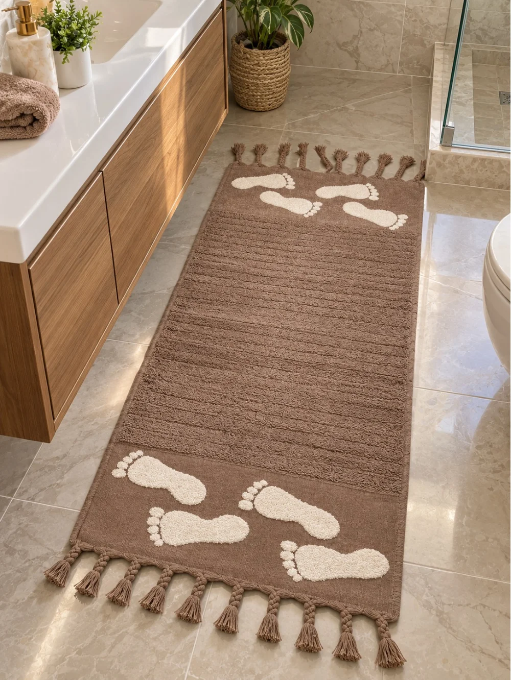 Tapis de salle de bain en laine